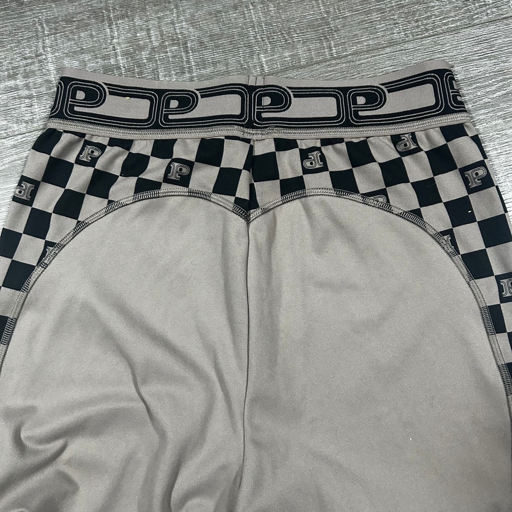 Pink Active Victoria's Secret Taupe Checkerboard Logo Leggings 143789-QB7 Medium - Picture 6 of 7